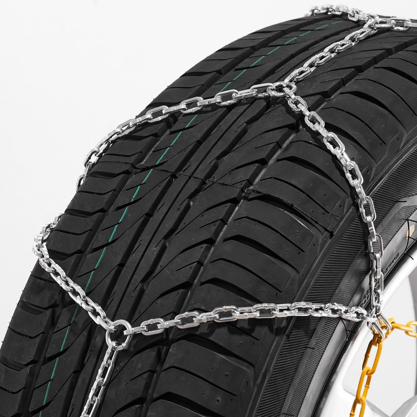 2ST Snökedjor Manganlegering Stål Dragdäckskedjor Silver