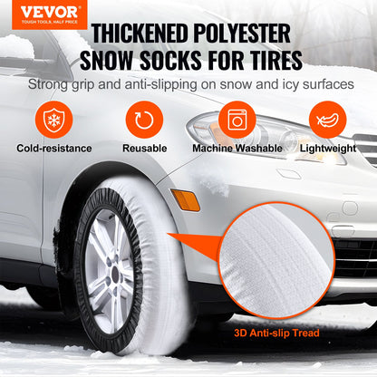 2PCS Verdickte Schneesocken für Reifen Schneetraktion Reifenschutz-Groß