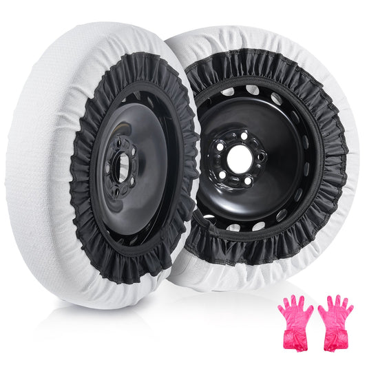 2ST Förtjockade snöstrumpor för däck Snow Traction Däckskydd-Medium