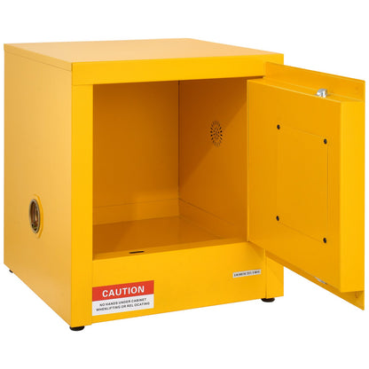 11 Gallon Safety Cabinet 16.9" X 16.9" X 18.1" Hazardous Hinges Manual Hot