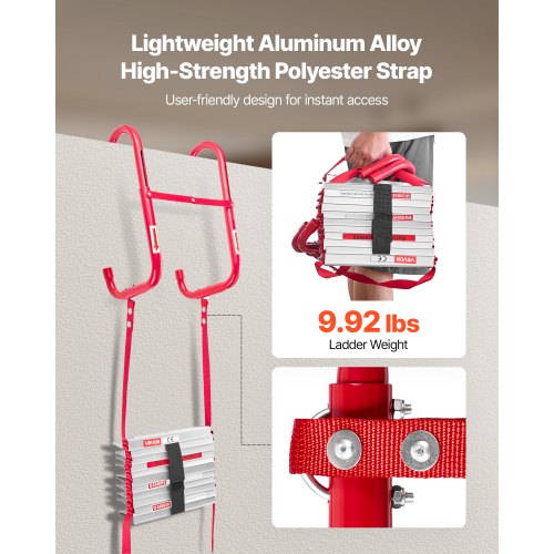 Fire Escape 2-Storey 13 Foot Retractable Emergency Safety Ladder | EU