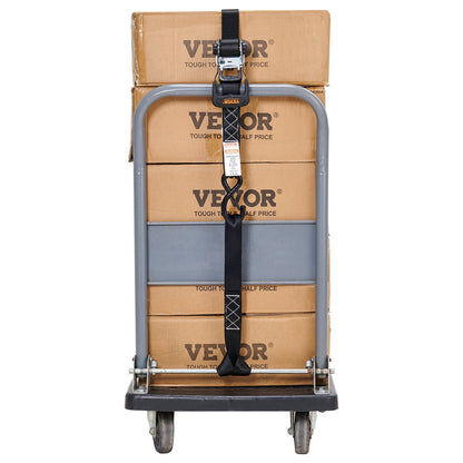 Ratschen-Spanngurte (4er-Pack), 2300 kg maximale Bruchfestigkeit, inkl. 4 Premium-Ratschen-Spanngurte 4,1 x 20,3 cm mit gepolsterten Griffen, zur Ladungssicherung beim Bewegen, für Haushaltsgeräte, Rasengeräte, Motorräder