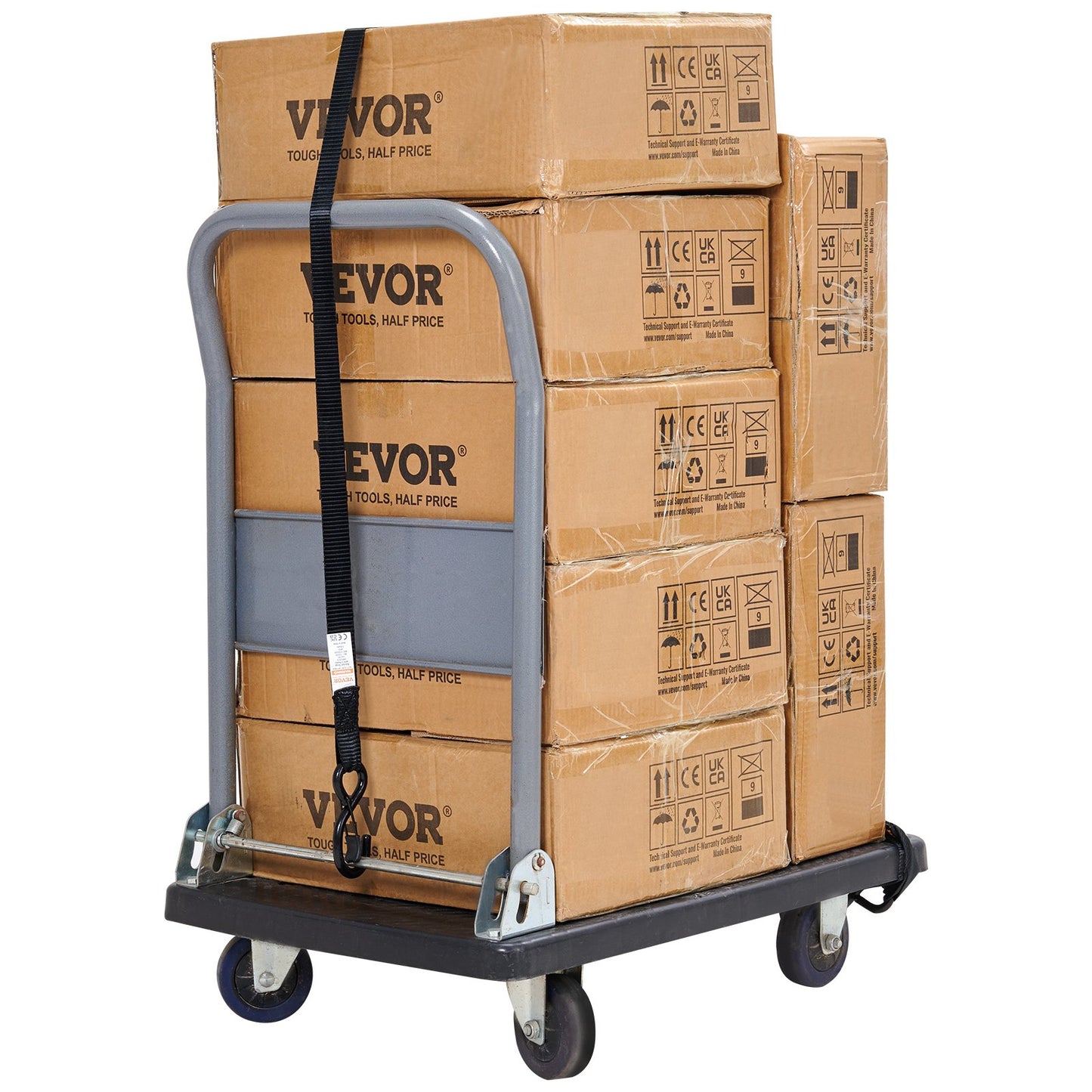 Ratschen-Spanngurte (4er-Pack), 2200 lb maximale Bruchfestigkeit, inkl. 4 Premium-Ratschen-Spanngurte 1" x 15" mit gepolsterten Griffen, zur Sicherung beweglicher Ladungen, Haushaltsgeräte, Rasengeräte, Motorräder