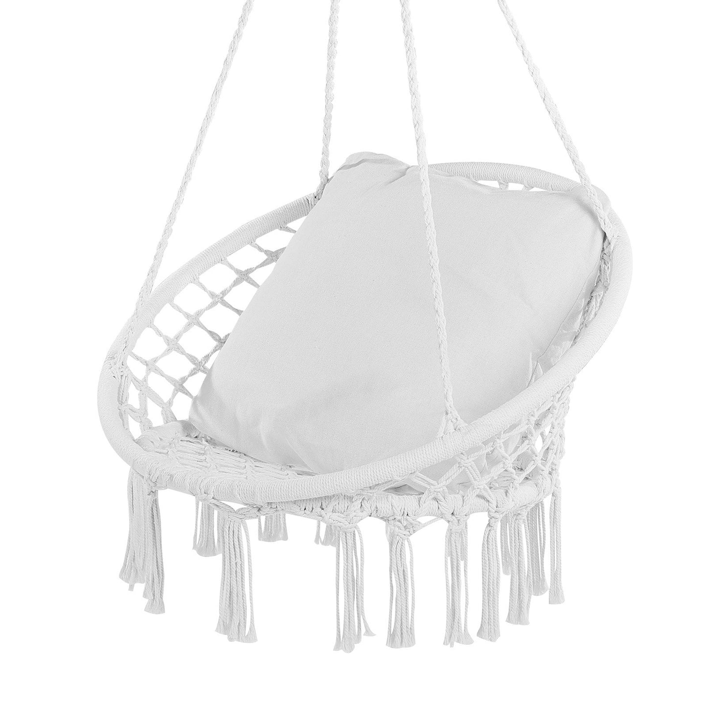 Hängmatta Gungstol Macramé Hängstol med kudde inomhus & utomhus