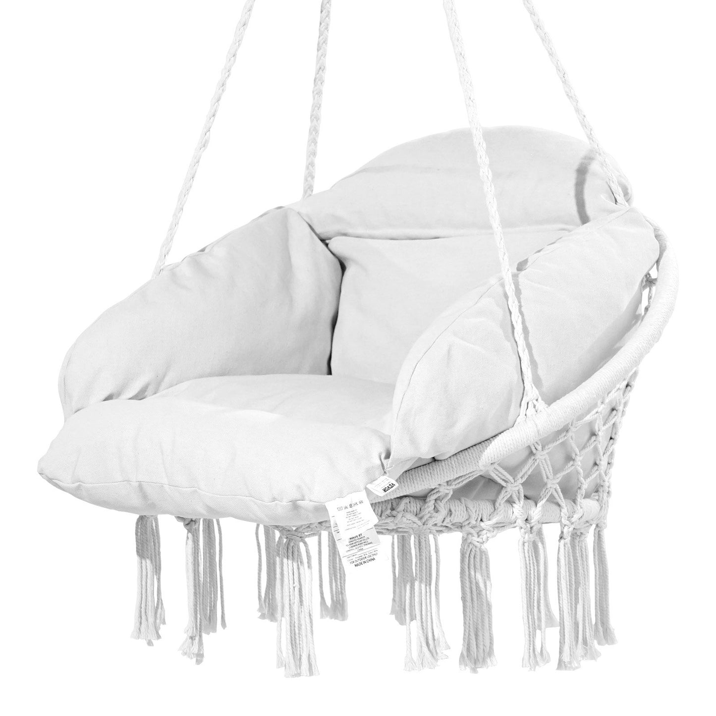 Hängmatta Gungstol Macramé Hängstol med kudde inomhus & utomhus