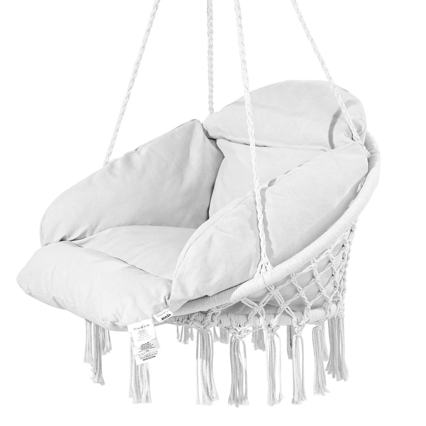 Hängmatta Gungstol Macramé Hängstol med kudde inomhus & utomhus