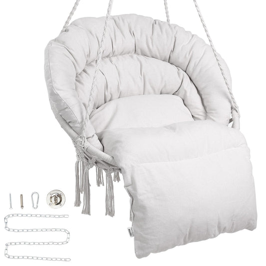 Hängmatta Gungstol Macramé Hängstol med kudde inomhus & utomhus