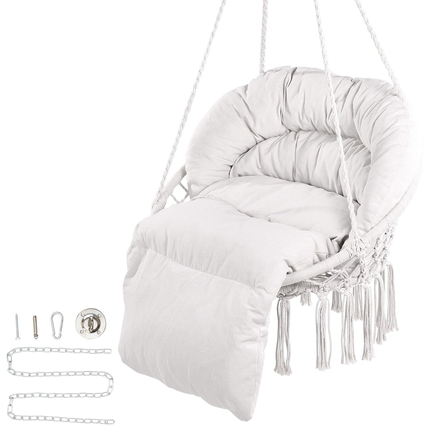 Hängmatta Gungstol Macramé Hängstol med kudde inomhus & utomhus