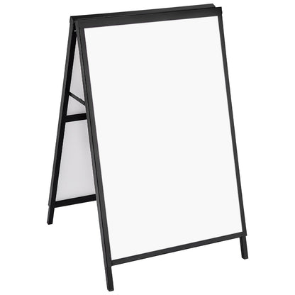 A Frame Sidewalk Sign, 24x36 Inch Heavy Duty Sign Holder with Retractable Sign, Double Sided Folding Sandwich Signs, Steel Sidewalk Sign for Outdoor Street Advertising (Frame Only)