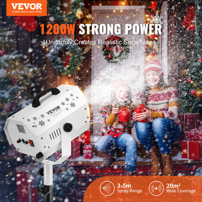 Snömaskin 1200W snötillverkningsmaskin med höjdjusterbart stativ