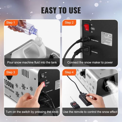 Snow Machine 1500W trådlös fjärrkontroll Handhållen hängande snömaskin |  EU