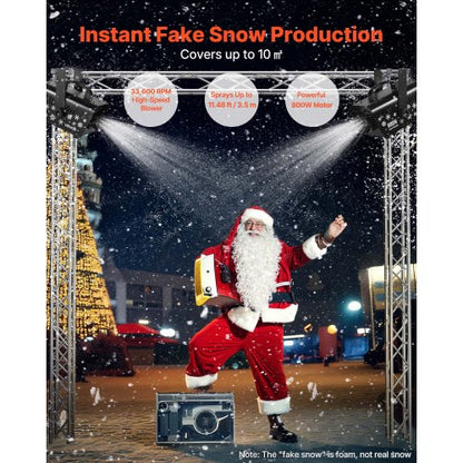 snömaskin, kraftfull 1500W, handhållen/hängande snömaskin, trådlös fjärrkontroll, snöflingemaskin med 5L vätsketank, snöflingemaskin för juldekorationer utomhus och inomhus |  EU