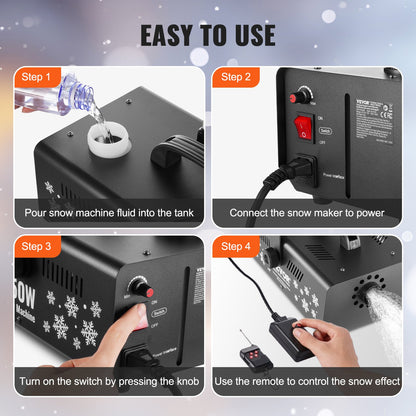 Snow Machine 650W Handhållen hängande snömaskin för semester
