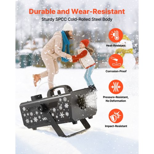 snömaskin, kraftfull 650W handhållen/hängande konstgjord snömaskin, snöflingemaskin med bärbart handtag, konstgjord snöflingemaskin för utomhus- och inomhusbruk för högtider, DJ-fester, juldekorationer |  EU