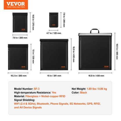 Faraday Bag 4-pack signalblockerande hållare för bärbar dator Tablet Phone Radio XL