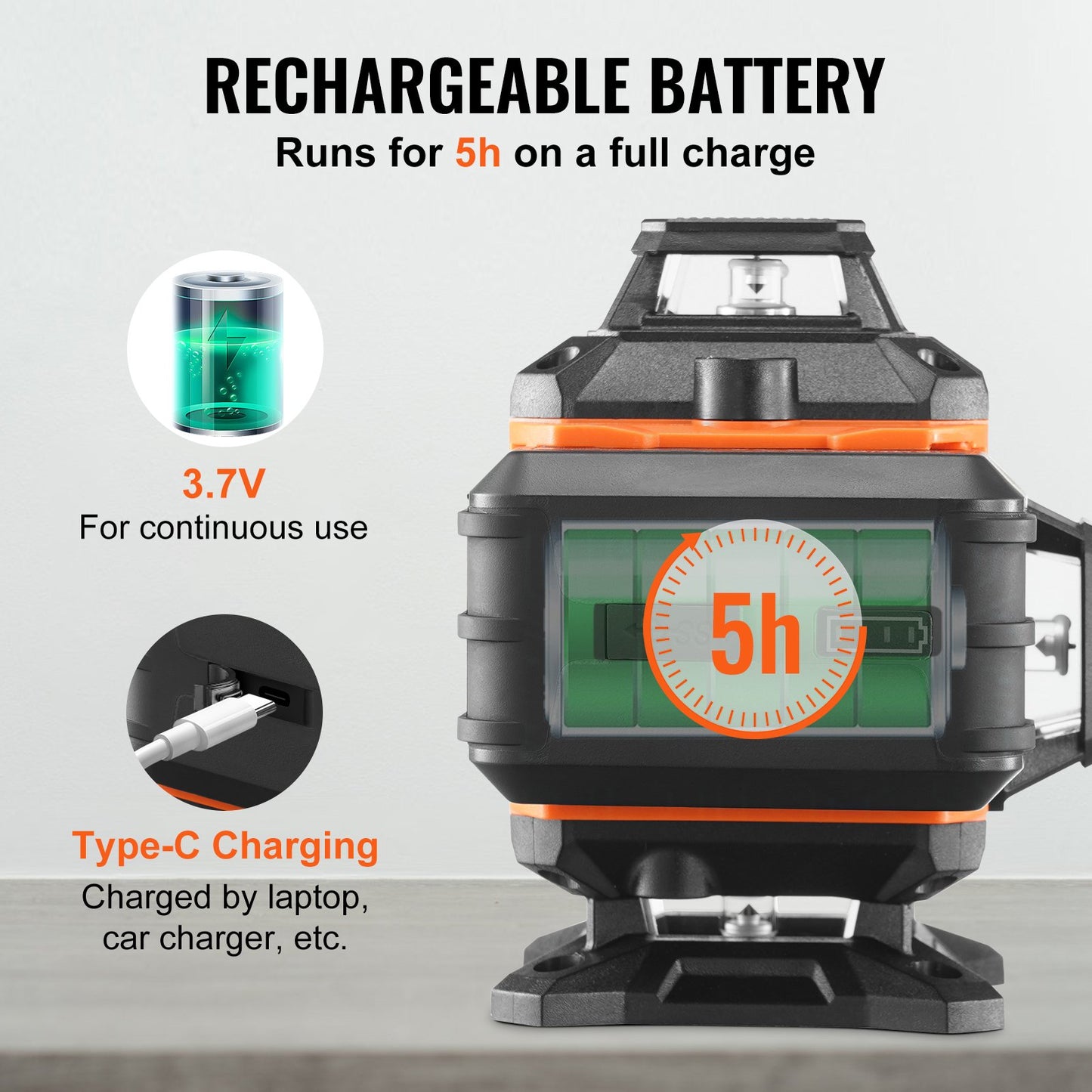 Laser Level 100ft Green Cross Line Self-Leveling High Accuracy Measurement