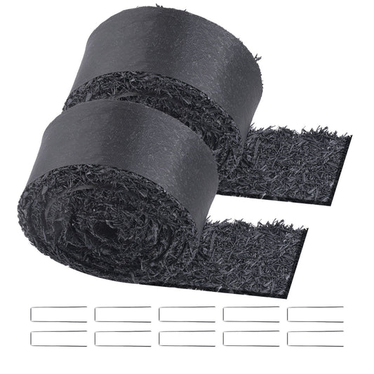 2 Rolls Rubber Mulch Roll for Landscaping 120 x 4.5 Inch Rubber Mulch Mat