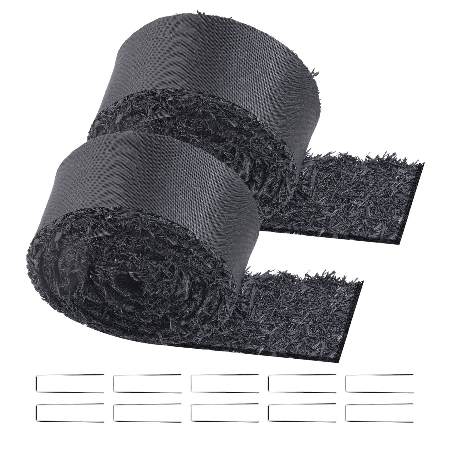 2 Rolls Rubber Mulch Roll for Landscaping 120 x 4.5 Inch Rubber Mulch Mat