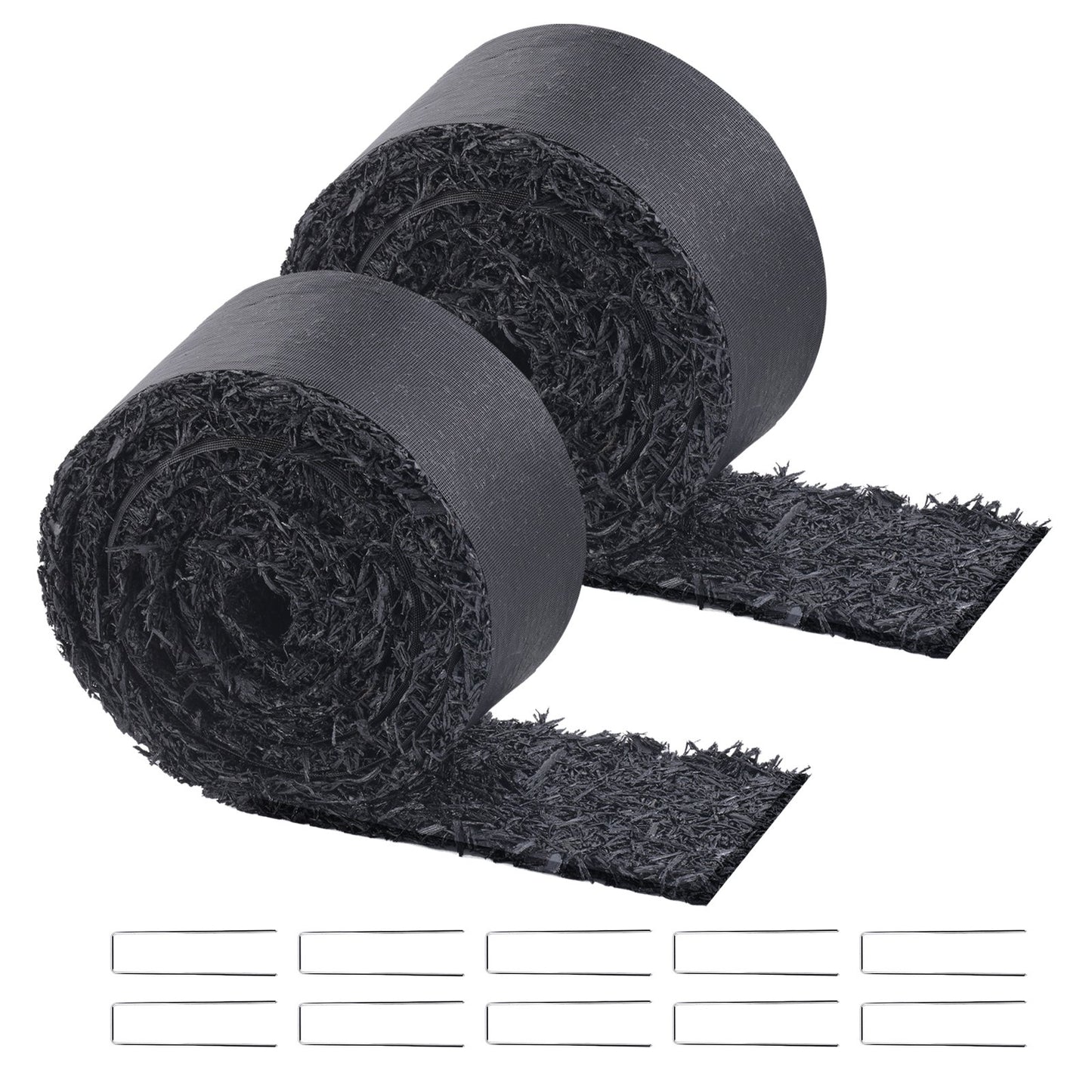 2 Rolls Rubber Mulch Roll for Landscaping 120 x 4.5 Inch Rubber Mulch Mat