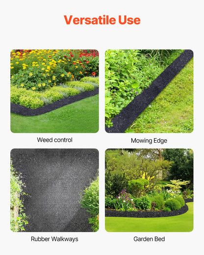 4 Rolls Rubber Mulch Roll for Landscaping 120 x 4.5 Inch Rubber Mulch Mat