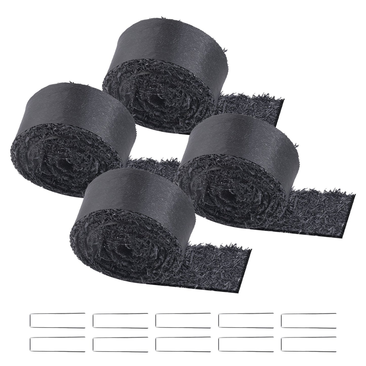4 Rolls Rubber Mulch Roll for Landscaping 120 x 4.5 Inch Rubber Mulch Mat