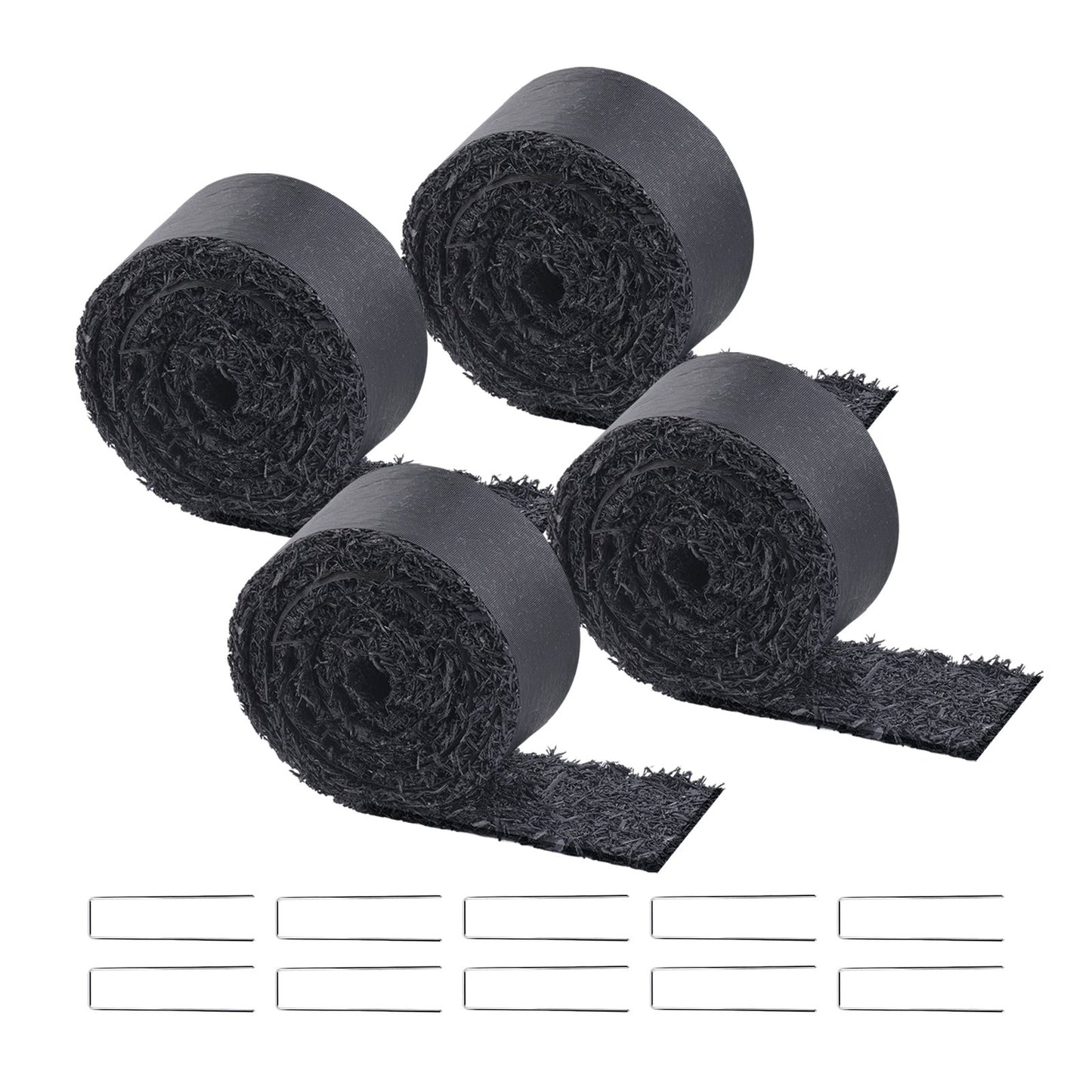 4 Rolls Rubber Mulch Roll for Landscaping 120 x 4.5 Inch Rubber Mulch Mat
