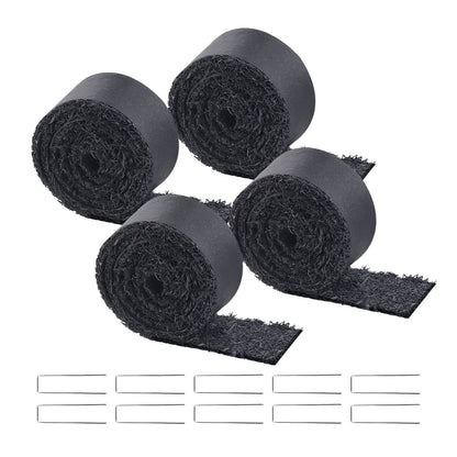 4 Rolls Rubber Mulch Roll for Landscaping 120 x 4.5 Inch Rubber Mulch Mat