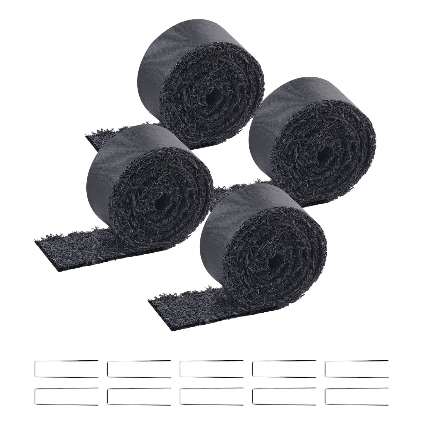 4 Rolls Rubber Mulch Roll for Landscaping 120 x 4.5 Inch Rubber Mulch Mat