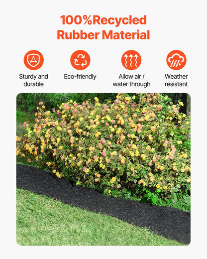 Rubber Mulch Roll for Landscaping 96 x 22 Inch Rubber Mulch Mat Pathway
