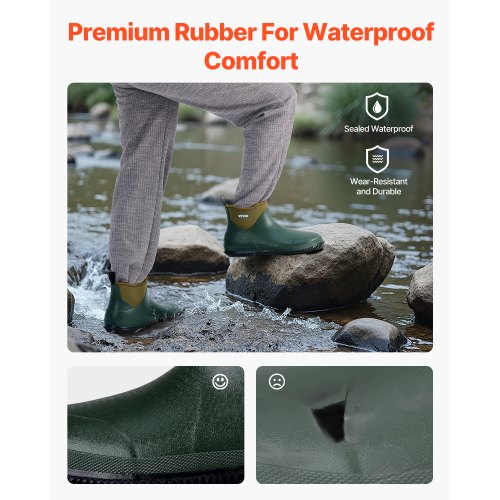 ankle boots women Waterproof non-slip work rain boots size 9 US