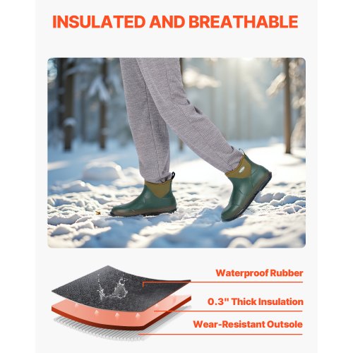 ankle boots women Waterproof non-slip work rain boots size 9 US