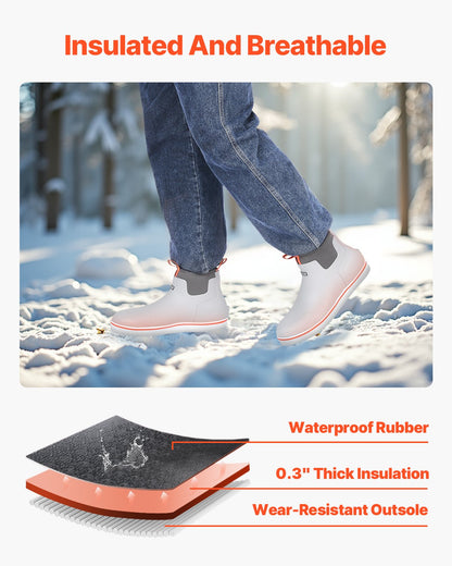 Ankle Deck Boots for Men Waterproof Non-Slip Work Rain Boots Size 11 US