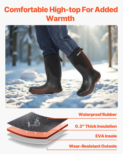 Rubber Boots Men Safety Shoes Steel Toe Work Rain Boots Size 12 US