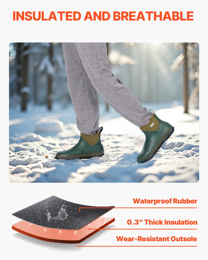 Women's Ankle Boots Waterproof Non-Slip Work Rain Boots Size 7 US