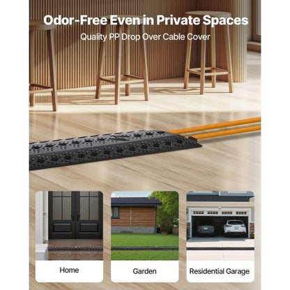 Kabelskydd för nedfall, 7 938 kg/axellastkapacitet, Kraftig kabelslangskyddsramp, Golvkabelskydd, För områden med hög gångtrafik, Inomhus, Utomhus, Hem, Kontor, Lager, 1-pack |  EU