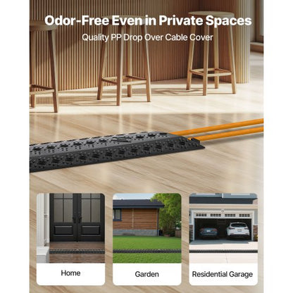 Kabelskydd för nedfall, 7 938 kg/axellastkapacitet, Kraftig kabelslangskyddsramp, Golvkabelskydd, För områden med hög gångtrafik, Inomhus, Utomhus, Hem, Kontor, Lager, 2-pack |  EU
