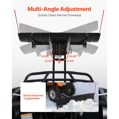 snöplogsblad, 109/152 cm breddjusterbart snöplogssats, lätt att ta av, universalmonterat plogtillbehör med gummiflikar, kraftigt stålblad, kompatibel med de flesta UTV och ATV |  EU