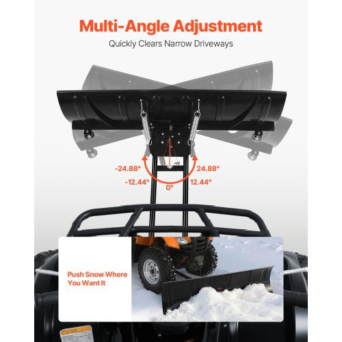 snöplogssats, 1524 mm universal snöplogsfäste, höjd- och vänster-högerjusterbar, snabb att ta av, ATV-skrapblad i stål, 3 monteringsalternativ, effektiv snöröjning, för de flesta ATV och UTV |  EU