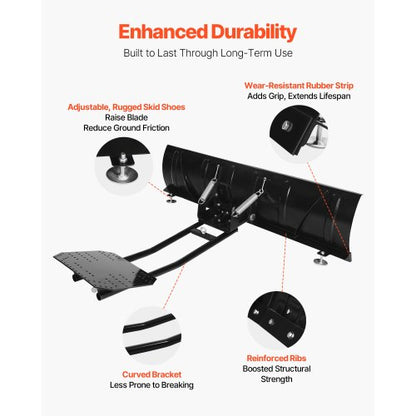 snöplogssats, 1524 mm universal snöplogsfäste, höjd- och vänster-högerjusterbar, snabb att ta av, ATV-skrapblad i stål, 3 monteringsalternativ, effektiv snöröjning, för de flesta ATV och UTV |  EU
