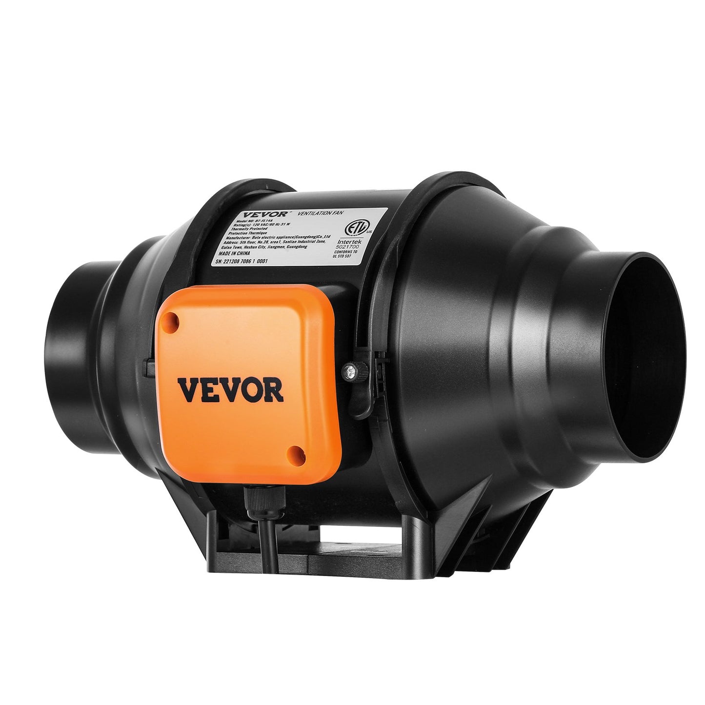 102 mm inline kanalfläkt HVAC avgasfläktsats AC variabel hastighetskontroll