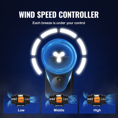 152,4 mm inline kanalfläkt HVAC avgasfläktsats AC variabel hastighetskontroll