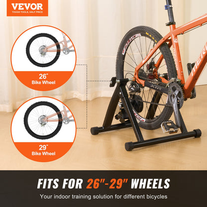 Bike Trainer Stand, magnetischer stationärer Fahrradständer für 26"-29" Räder, geräuschreduzierender Schwungradmotor, sicheres Radfahren für Indoor-Training, mit Schnellspannhebel und Vorderraderhöhung