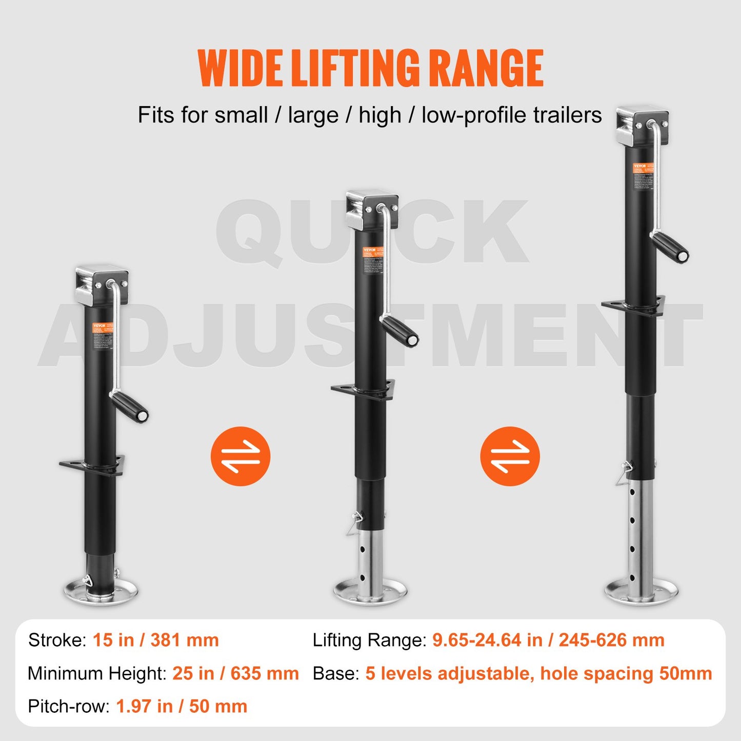 Trailer Jack, Trailer Tongue Jack A-frame Bolt on Weight Capacity 5000 lb, Trailer Jack Stand with Handle for Lifting RV Trailer, Horse Trailer, Utility Trailer, Yacht Trailer