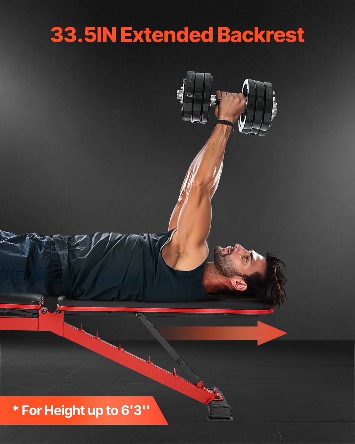 Hantelbank Sit-Up-Bank Home Gym Krafttraining verstellbar faltbar