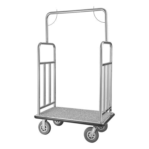 Hotelgepäckwagen 1200 Pfund, gebürstetes Edelstahl-Finish, Pagenwagen | EU