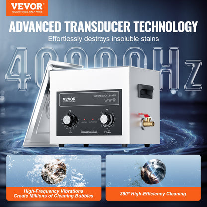 10L Ultrasonic Cleaner with Heating Timer and Digital Sound Machine