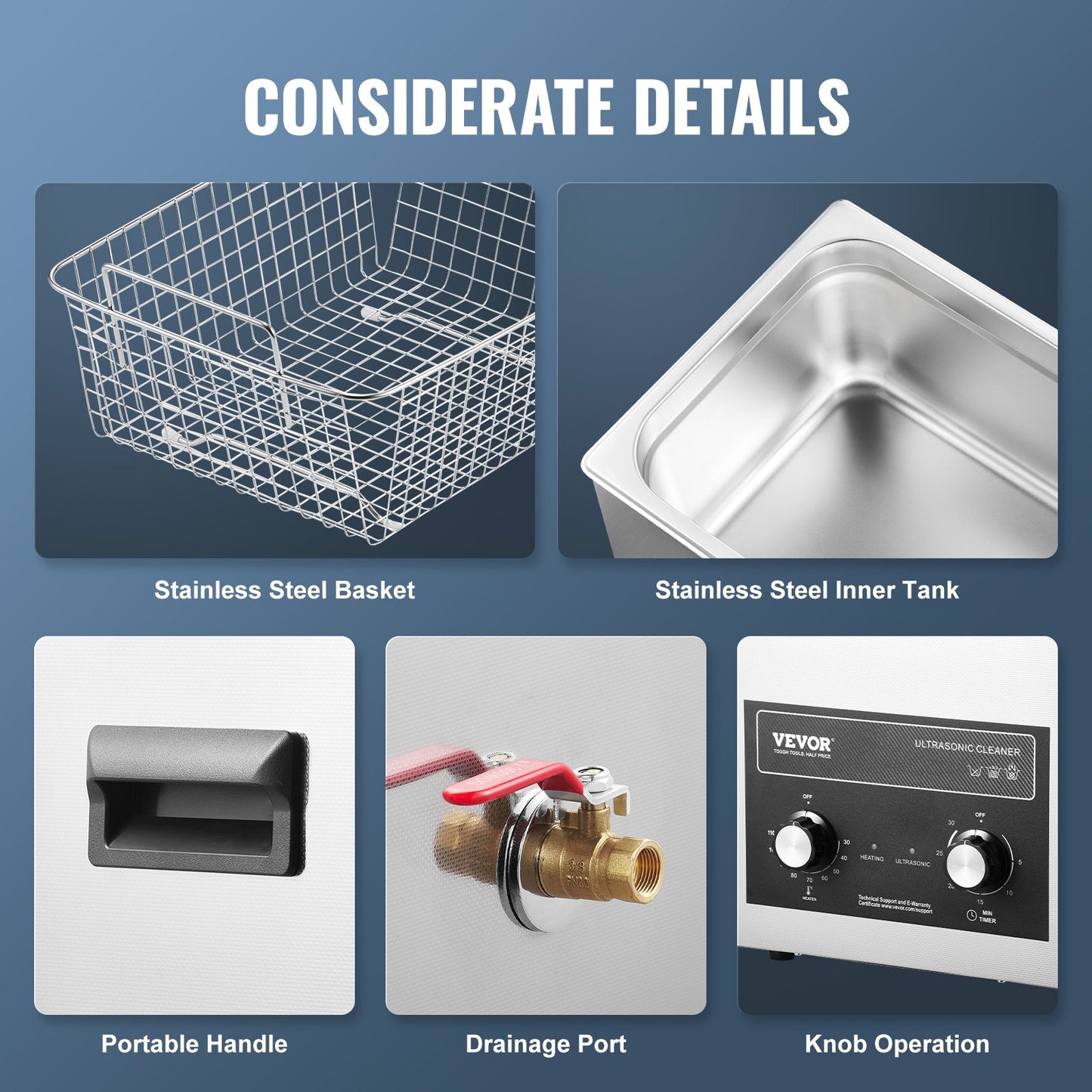 10L Ultrasonic Cleaner with Heating Timer and Digital Sound Machine