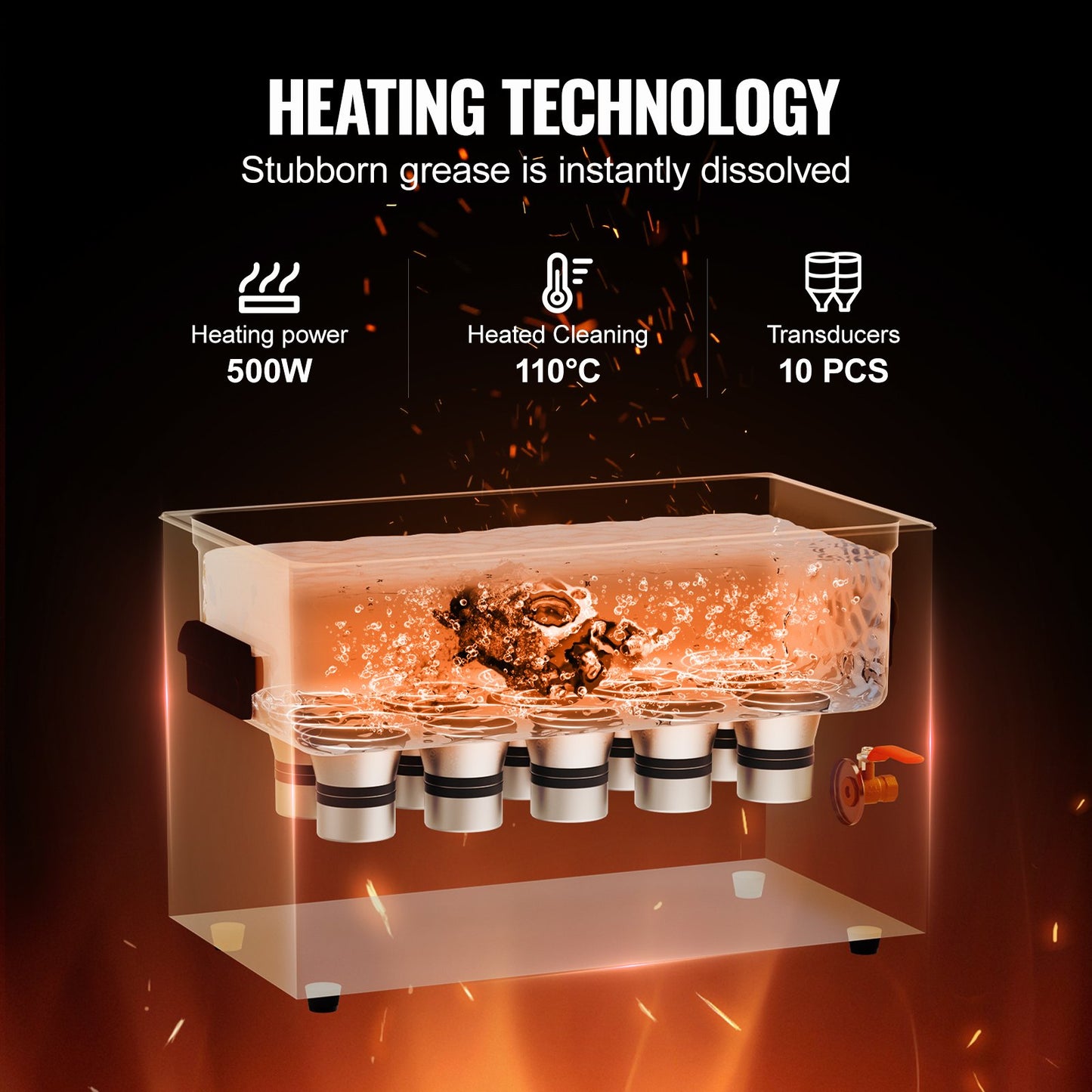 30L Ultrasonic Cleaner with Heating Timer and Digital Sound Machine