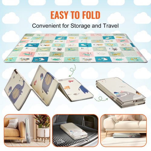 71"x79" Babylekmatta Barn Krypande Mjuk Aktivitetsgolv Lekmatta 2 Sidor |  EU