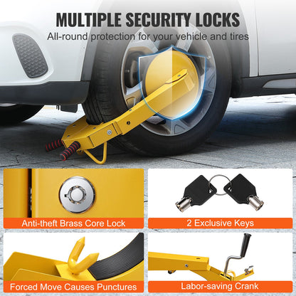Wheel Lock Clamp, 1-Pack Trailer Wheel Lock, Heavy Duty Anti-Theft Tire Lock, Trailer Wheel Locks for RVs, Cars, Trucks, SUVs